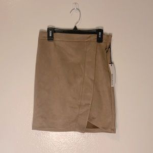 NWT Haute Monde Neutral Faux-Wrap Skirt
